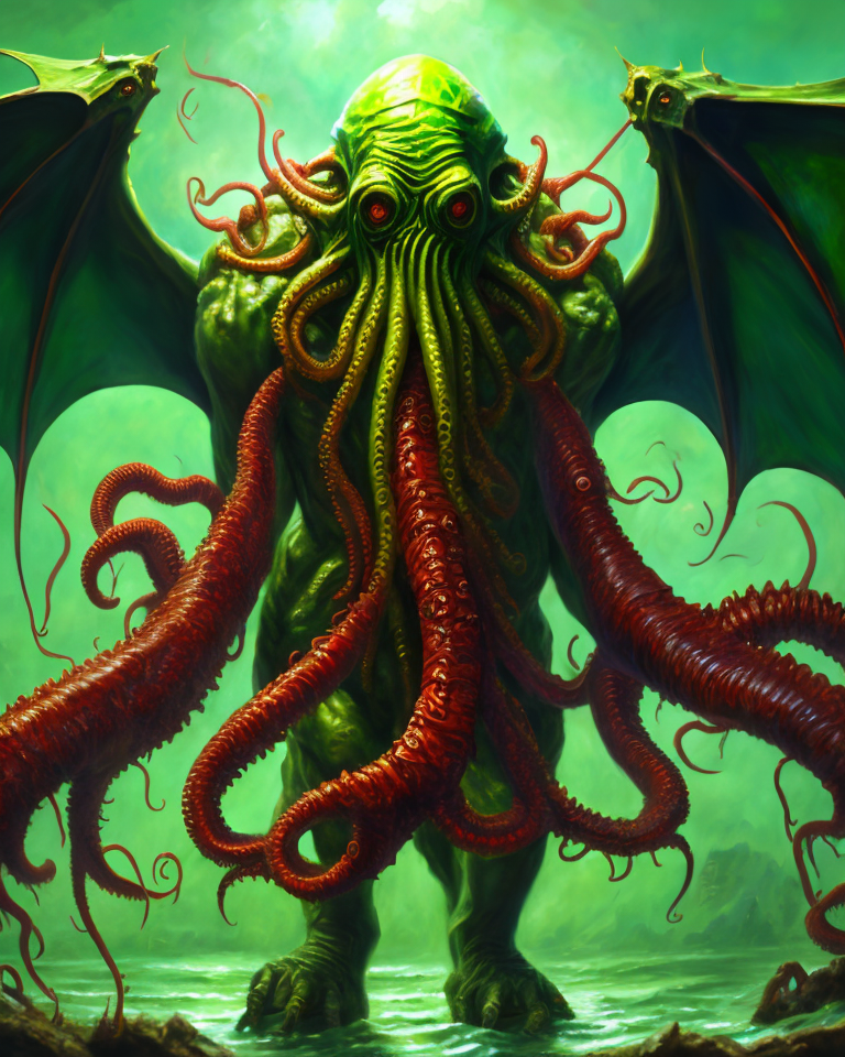 00723-17017311-oil painting of the great (Cthulhu) looming rising out of the ocean, gigantic monster, large bat wings, red demonic eyes, muscul.png